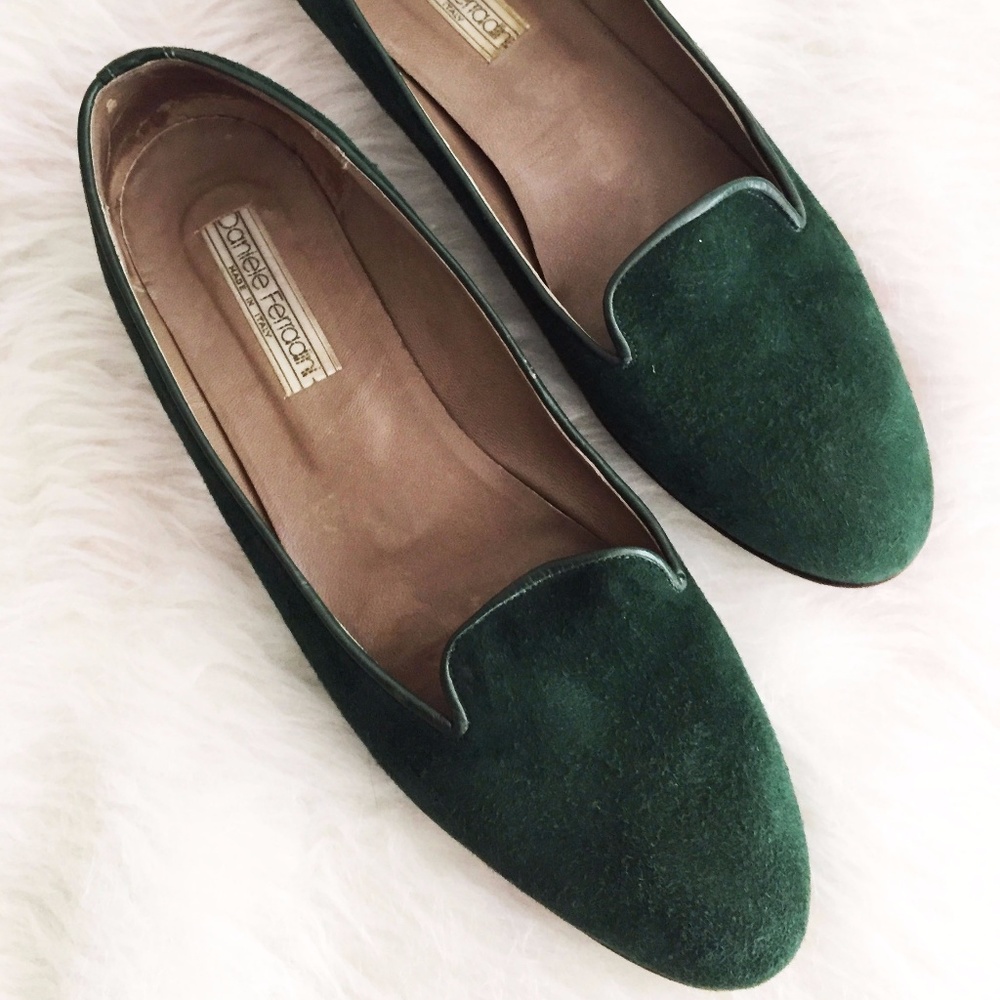 Vintage Loafers- Green Leather Daniele Ferradini